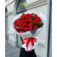 21 қызыл раушан гүл шоғы
